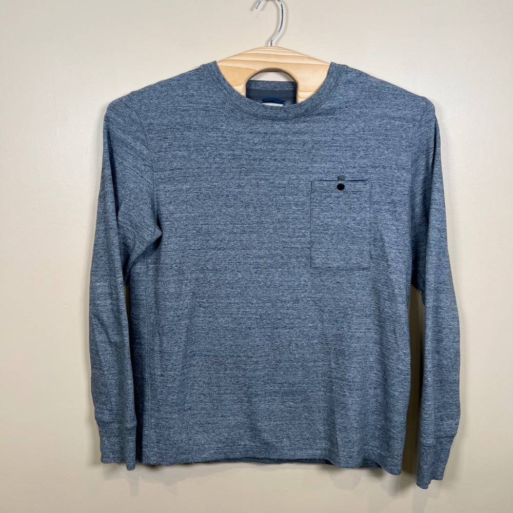 Relwen Pocket Tee Mens XL Grey Long Sleeve Crew Neck Cotton Casual Shirt